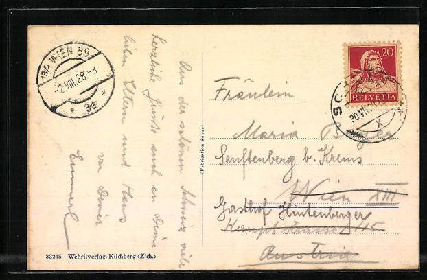 Cartoline postali: Schuls, Ortsansicht aus der Vogelschau – Usato da Berlin venduto da bartko-reher 1