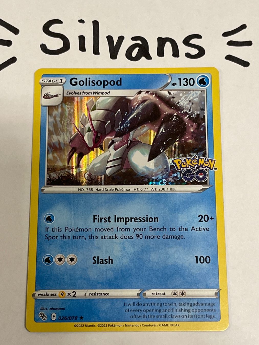 Pokémon Carte collezionabili: Golisopod Holo 026/078 Pokemon Go Englisch – Nuovo (secondo la descrizione) da Wil SG venduto da Silvans
