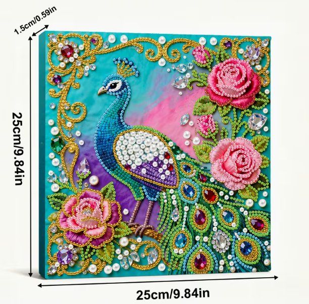 Kit bricolage: Diamond Painting Pfau-17-Brahmen-526 – Nuovo e nell'imballaggio originale da Obergösgen venduto da Diydiamant 4