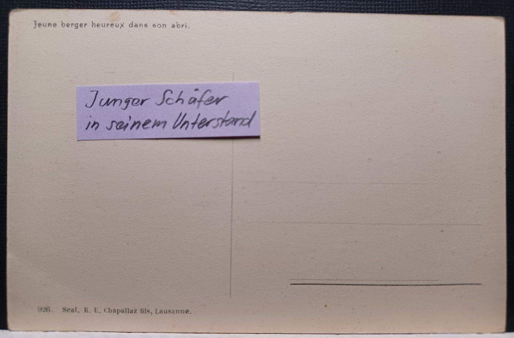 Cartoline postali: WO, WER, Junger Schäfer im Unterstand, – Usato da Aarau Rohr venduto da mgvw 2