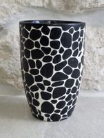 Vase Keramik schwarz weiss Muster   Top Zustand