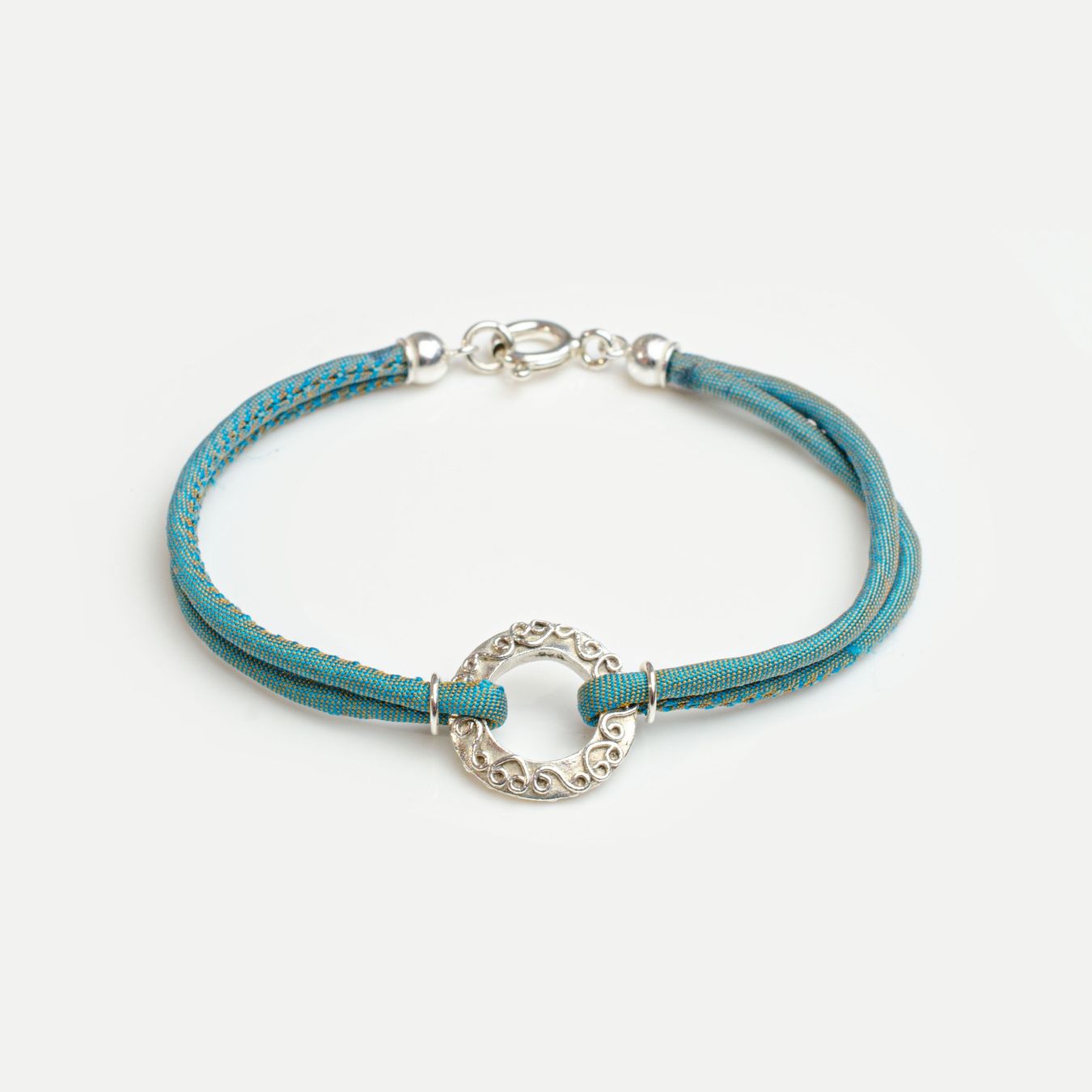 Bracciali & Braccialetti: Armband Silber 925 & Seide (SDA.DBL) – Nuovo e nell'imballaggio originale da Effretikon venduto da Joia2010