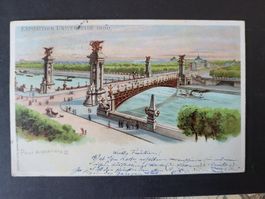 1900, Farbige Postkarte von Paris nach Heiden