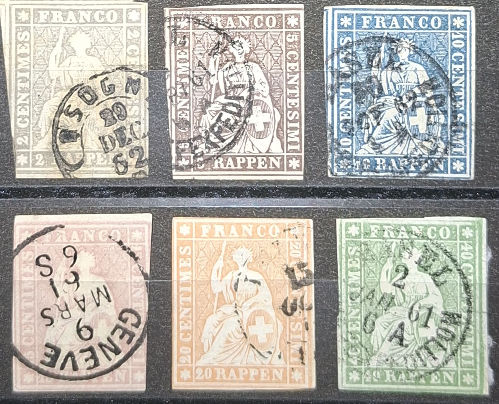 Tutti i francobolli: Strubel 21G - 26G Kat. 1090.- – Usato da Balgach venduto da SIMEON27
