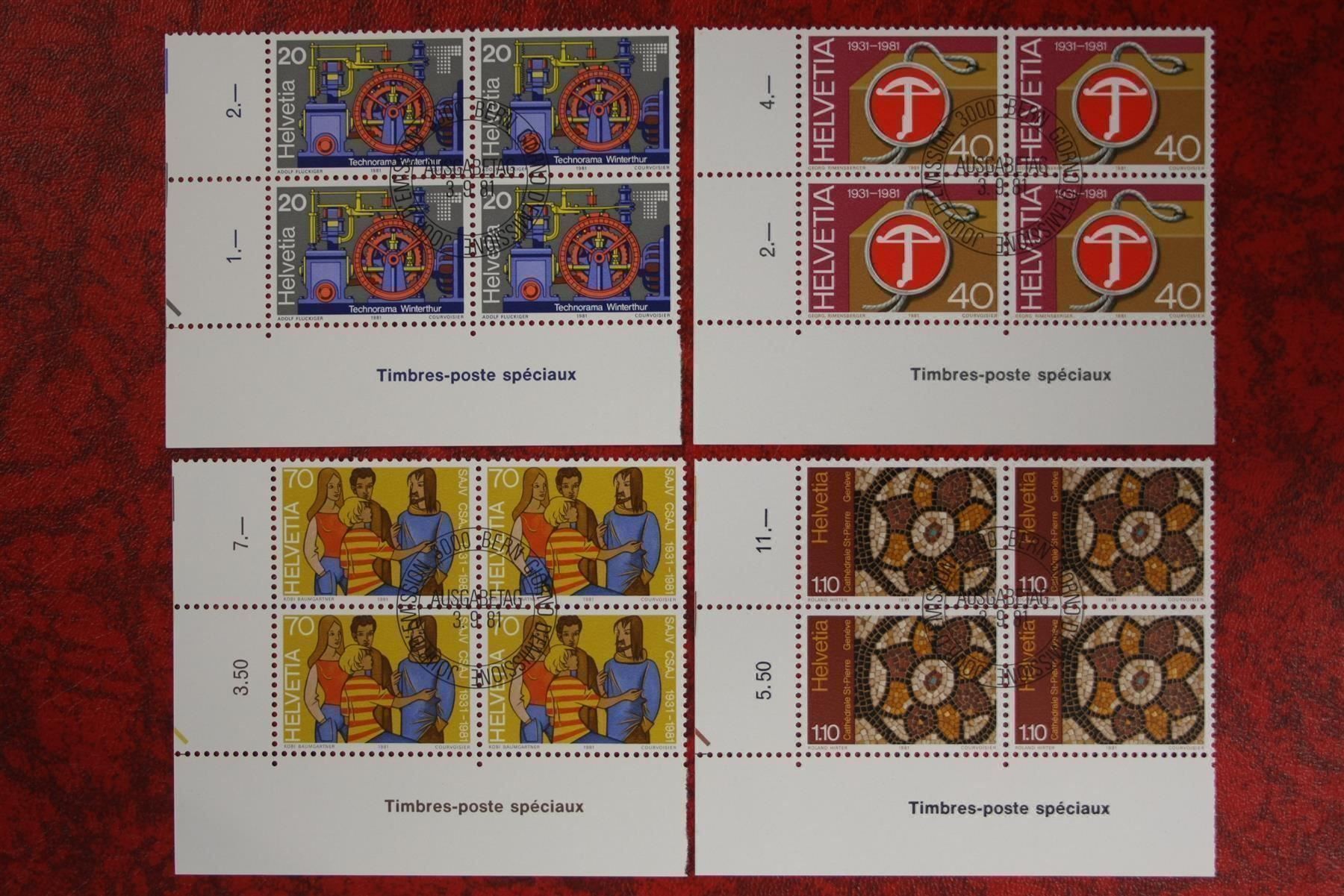 Alle Briefmarken: 1981: 656-659 4er-Block ET. mit Gummi – Neu (gemäss Beschreibung) aus Deitingen von Lglobi