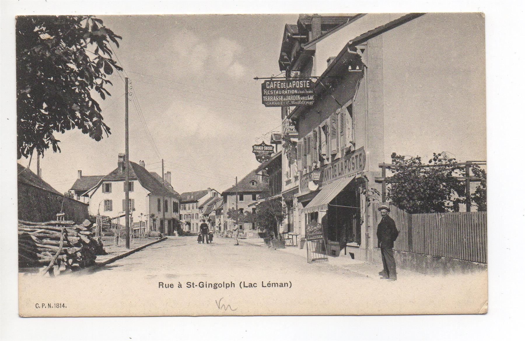 Cartes postales: Rue à ST-GINGOLPH Lac Léman - Café de la Poste – Neuf (Voir description) à Jona par philajona