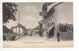 Rue à ST-GINGOLPH Lac Léman - Café de la Poste