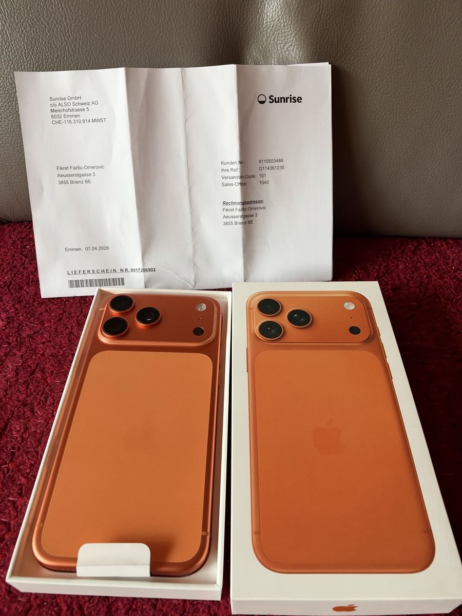 Apple Portables: iPhone 17 Pro Max 256GB Orange  – D'occasion à Brienz BE par fikret68 2