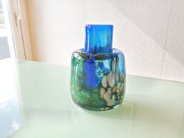 Magnifique vase en verre design vintage signé