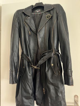 Echtleder Mantel Gr.44 De . Lederjacke, Trenchcoat-Style