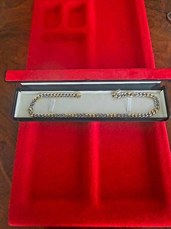 Catenine: Collana oro giallo e bianco 18 k con diamanti – Usato da Porza venduto da and_69rt