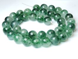 1 Strang echte natürliche grüne Phantom Quarz Perlen 10 mm