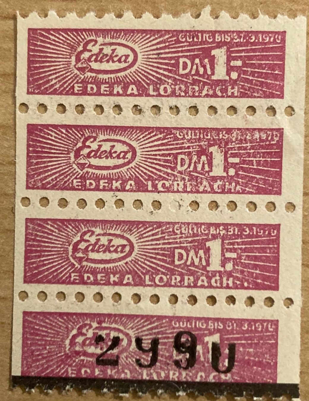 Tutti i francobolli: Vignetten / Rabattmarken Edeka Lörrach 1970 – Usato da Hunzenschwil venduto da nixnevis