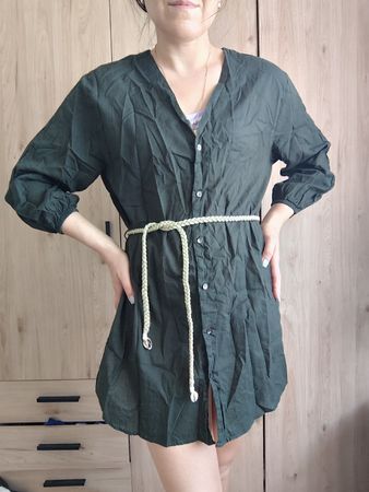 Doutzen's Stories Tunic Dress, Green with Belt Size S