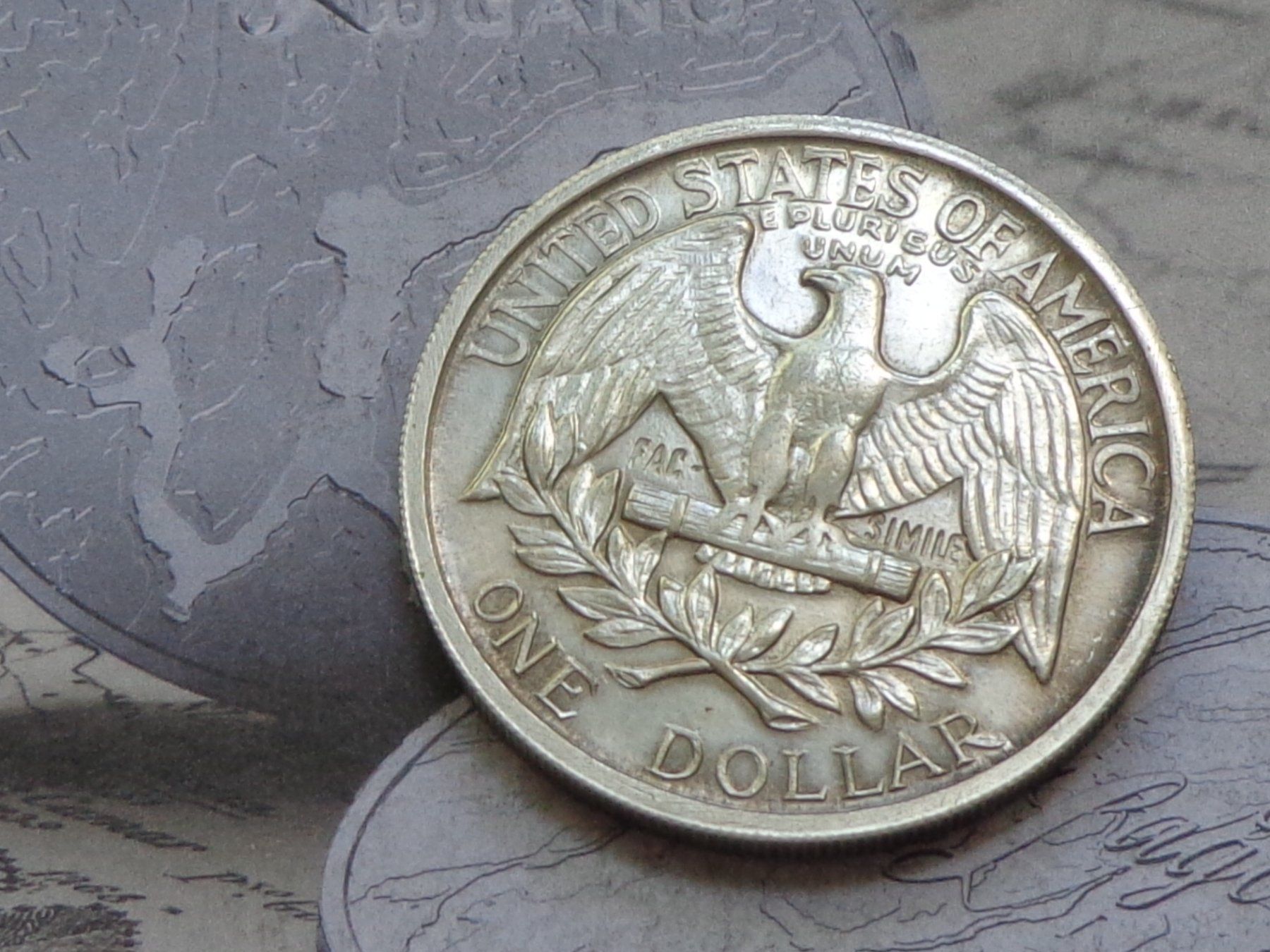 Tutti le monete: USA 1 Dollar 1865 "Washington"  FAC SIMILE - Curiosité !! – Usato da Pully venduto da UCA01 2