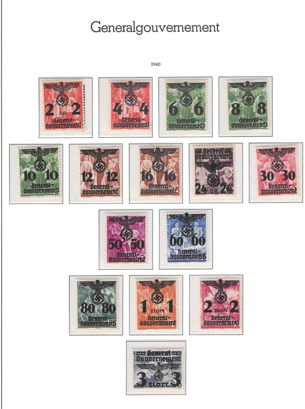 Alle Briefmarken: Sammlung  Generalgouvernement 1939/1940 – Neu (gemäss Beschreibung) aus Gümligen von Geniusbuy 3