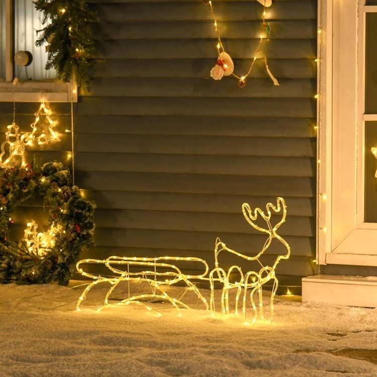 Rentier mit Schlitten Weihnachtsbeleuchtung 160 LED Figur Kaufen auf