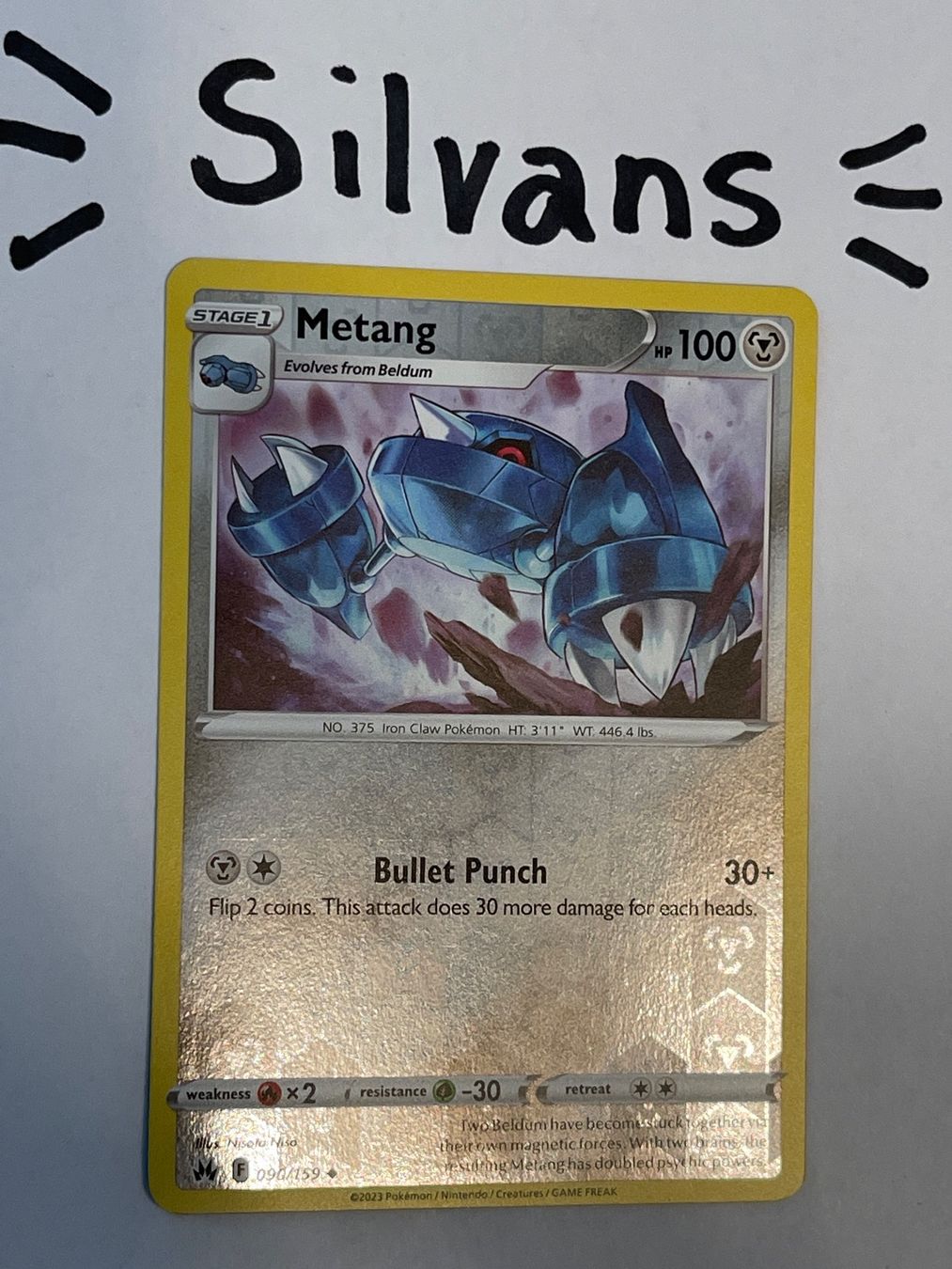 Pokémon Sammelbilder & Trading cards: Metang Reverse Holo 090/159 Crown Zenith Englisch – Neu (gemäss Beschreibung) aus Wil SG von Silvans
