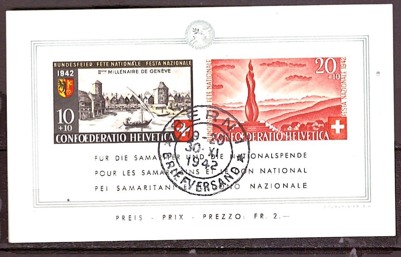 Tous les timbres: # 38 --- BUNDESFEIERBLOCK – D'occasion à Dübendorf par Piero2