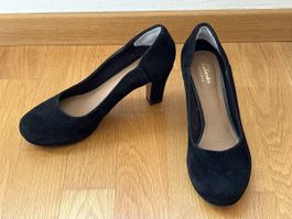 Pumps Clarks Wildleder schwarz Gr. 38-39