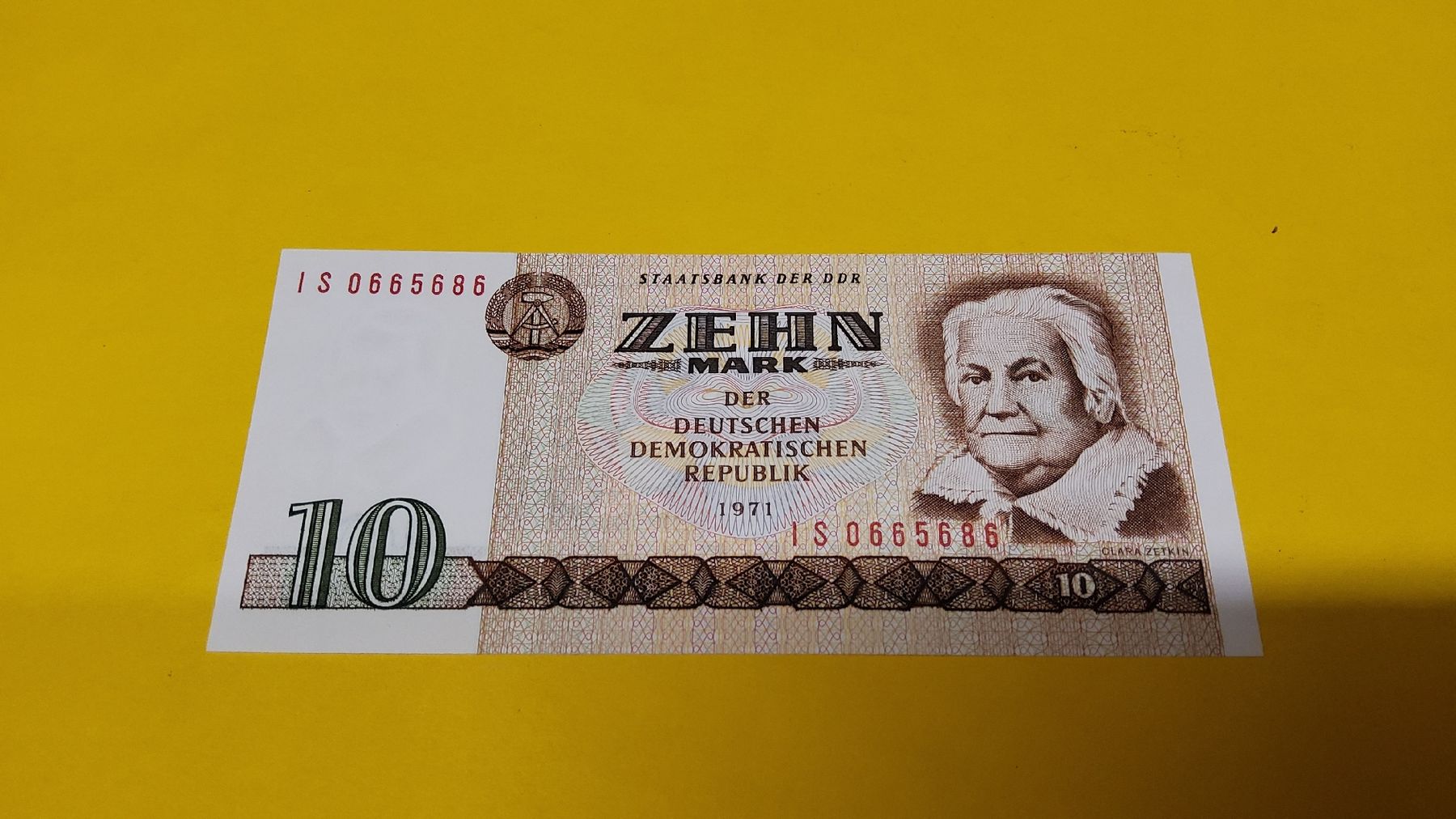 Banconote: 10 Mark DDR 1971 Banknote  – Nuovo e nell'imballaggio originale da Herisau venduto da Nluanalucas