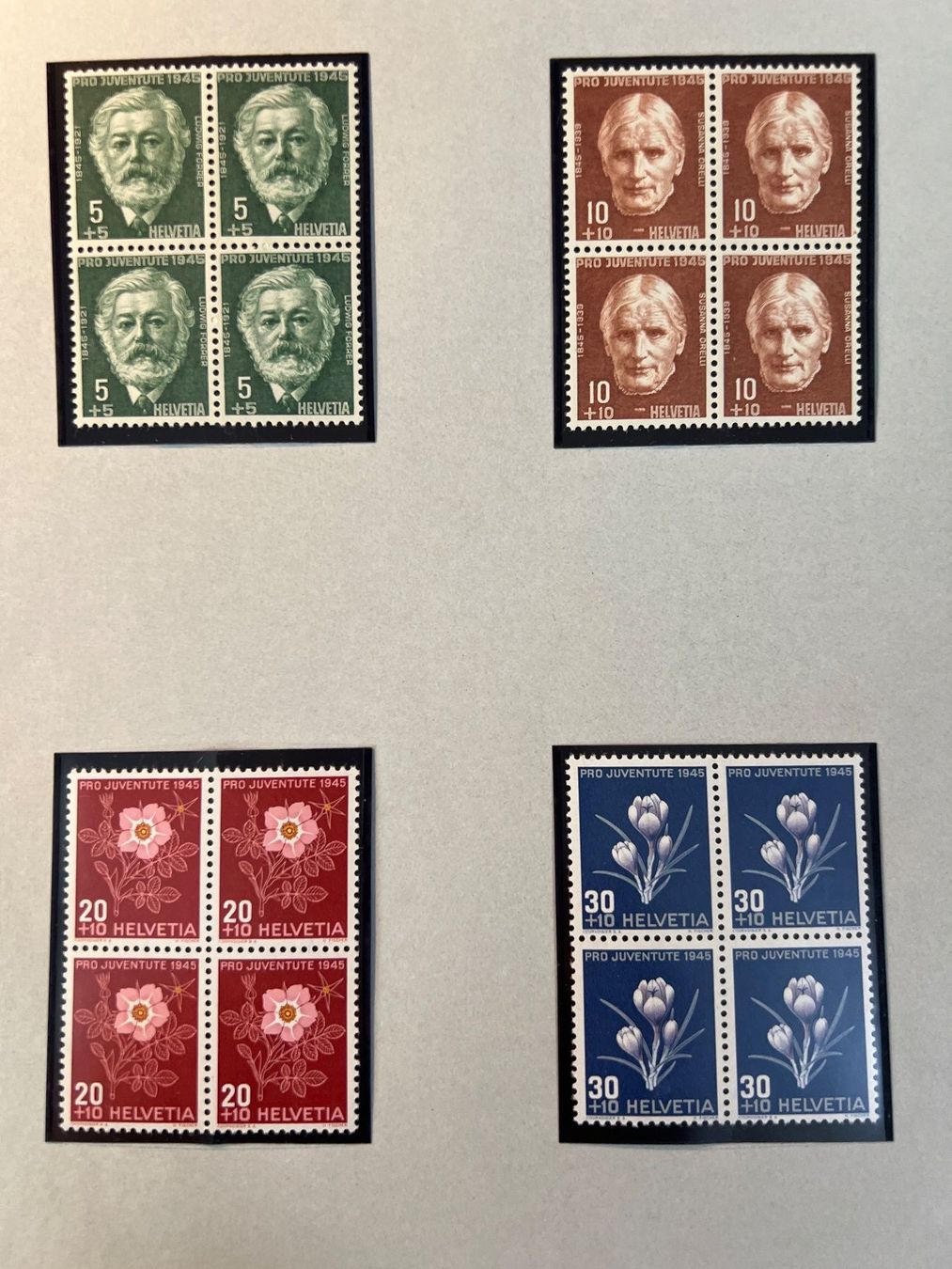 Tutti i francobolli: Pro Juventute, 1939 bis 1948, Vierblock, postfrisch – Usato da Oberhasli venduto da Sicurezza 6