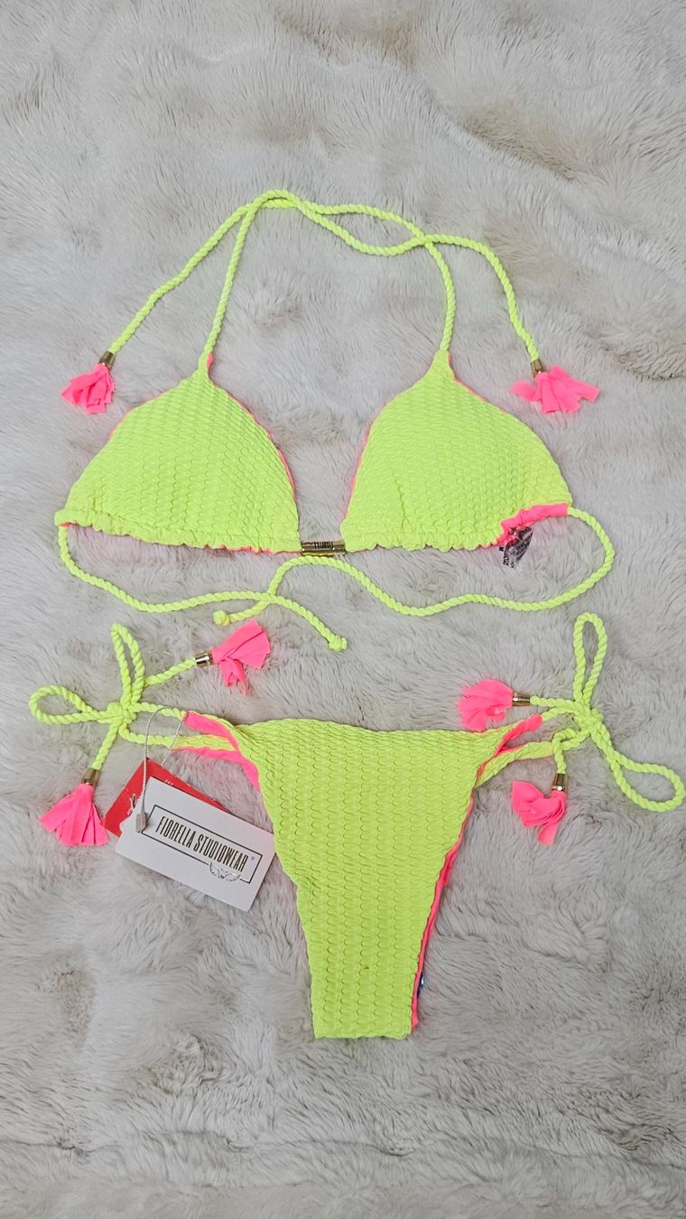 Costumi da bagno & Bikini: Bikini unbenutzt gelb/pink – Nuovo e nell'imballaggio originale da Sevelen venduto da huebflieger