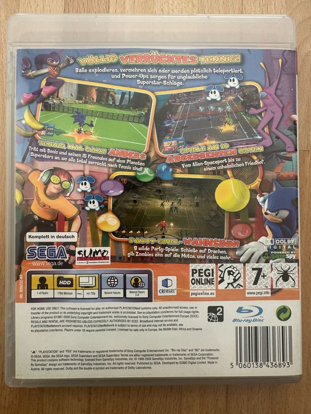 Sony Giochi: Sega Superstars Tennis - PS 3 – Usato da Nussbaumen AG venduto da Pika-Shop 1