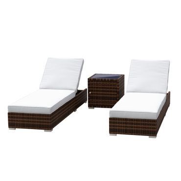 Sedie a sdraio: Rattan Liege Set mit Tischli grau melliert – Usato da Eiken venduto da Jblat