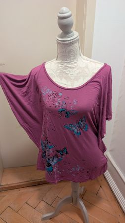 Damen T-Shirt Butterfly Print Grösse 40/42