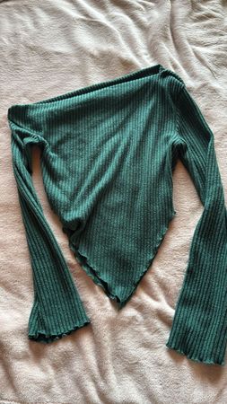 Langarmshirt, asymetrischer Ausschnitt Gr. S/M