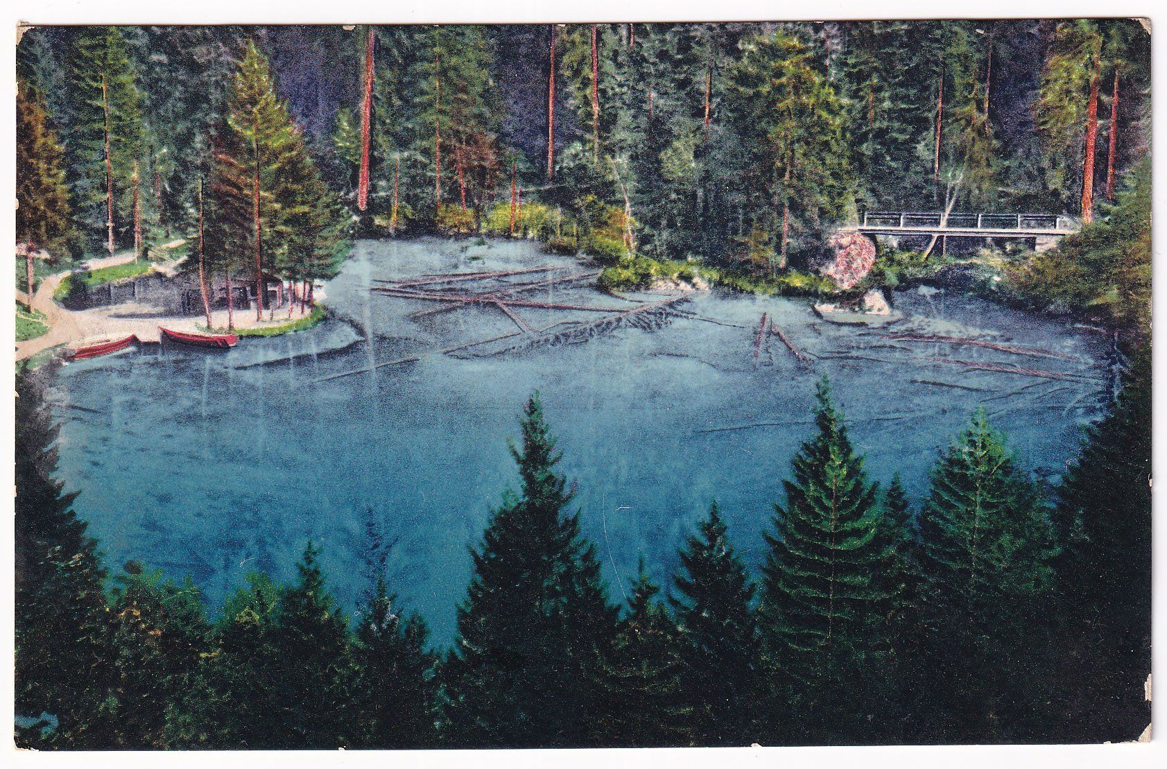 Cartoline postali: Blausee aus der Vogelschau  1919 – Usato da Cormoret venduto da Pascalll2001