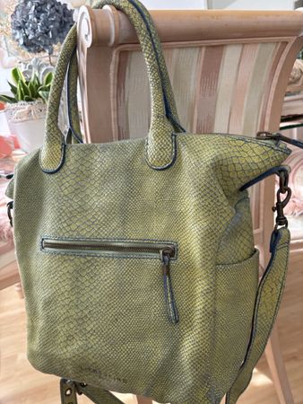 Liebeskind Berlin Handtasche grün Schlangenoptik gebraucht