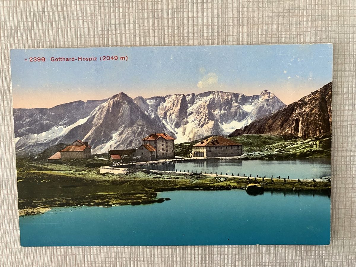 Cartoline postali: Ansichtskarte Gotthard-Hospiz (2049 m) mit See – Usato da Schönenberg ZH venduto da zottliv1