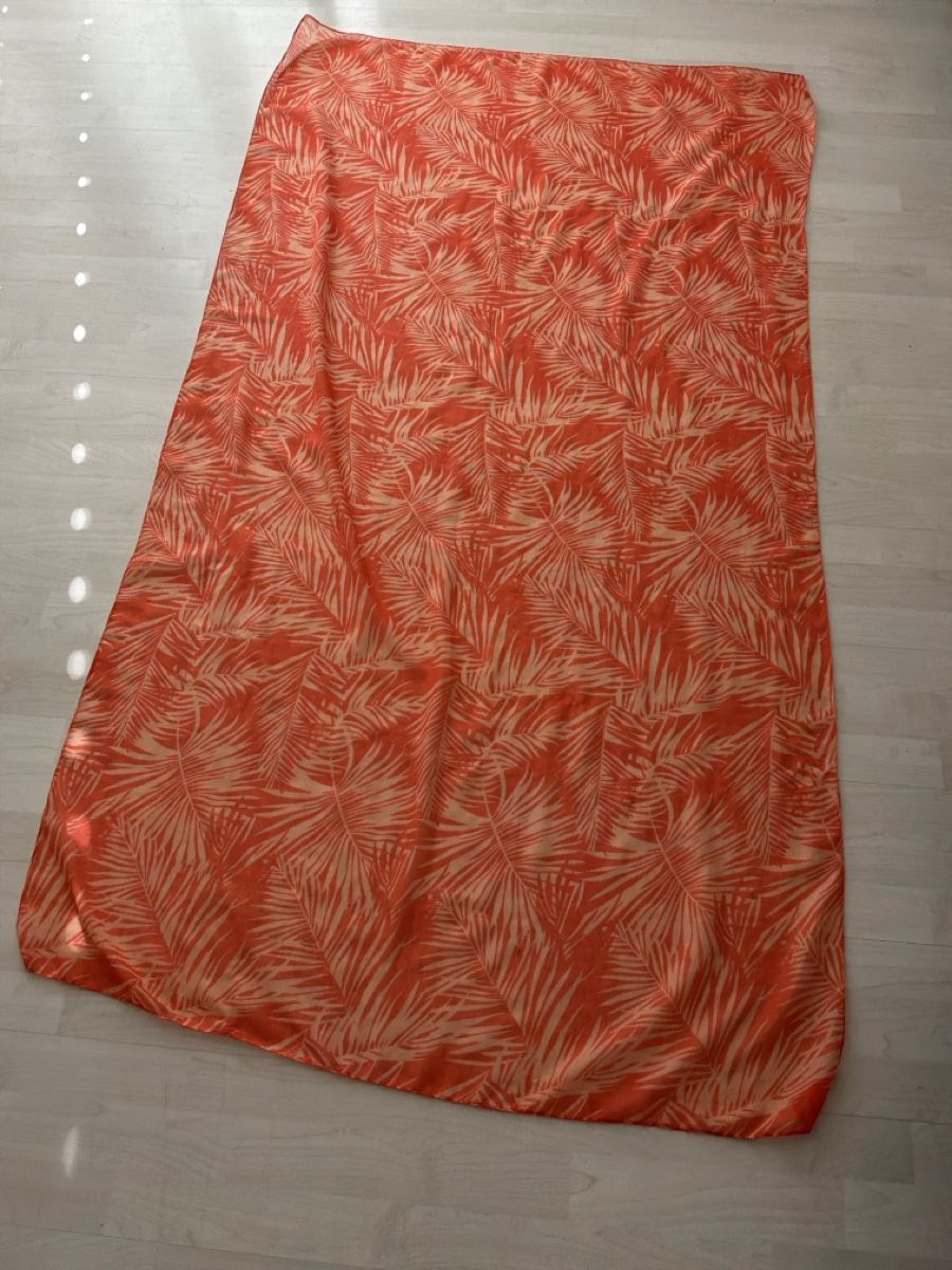 Foulard & Sciarpe: Oranger Sommerschal mit Blättern in hellorange – Usato da Bremgarten AG venduto da Belana0 1