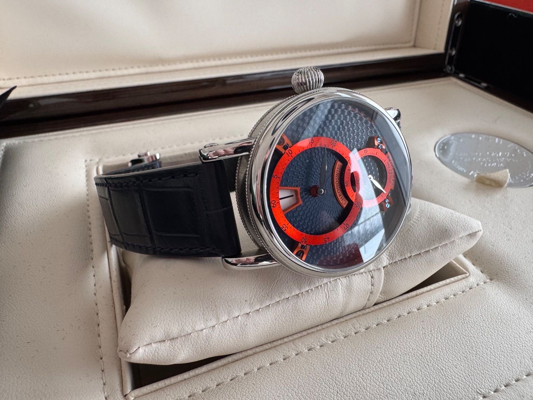 Chronoswiss Orologi: Chronoswiss FLYING REGULATOR JUMPING HOUR CH-8323-BLOR – Nuovo (secondo la descrizione) da Luzern venduto da Vectrexian
