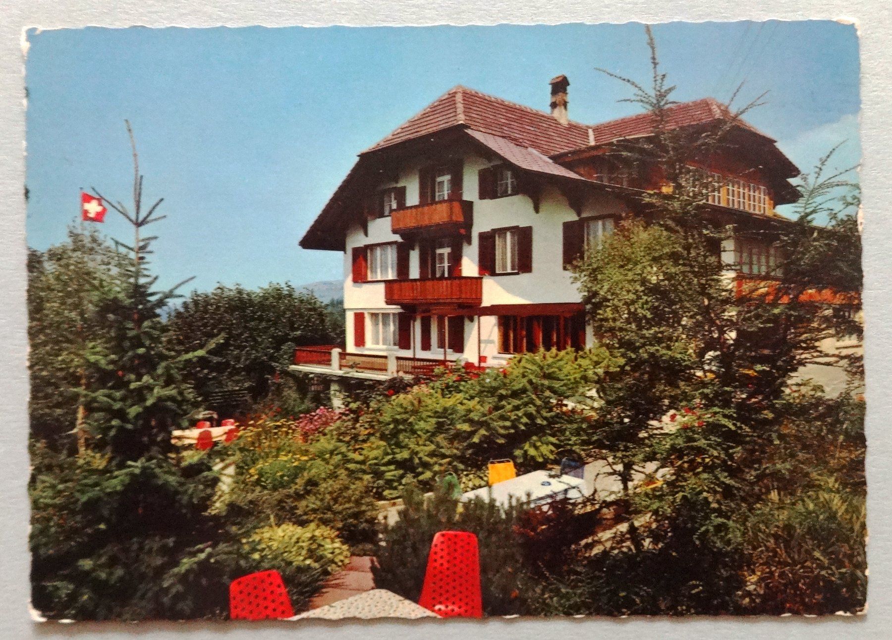 Cartoline postali: Pension Waldrösli, Schwendibach ob Thun – Difettoso da Fétigny venduto da Billy2miny