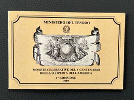 Italien 1989 – 500 Jahre Entdeckung Amerikas Silbermünzen