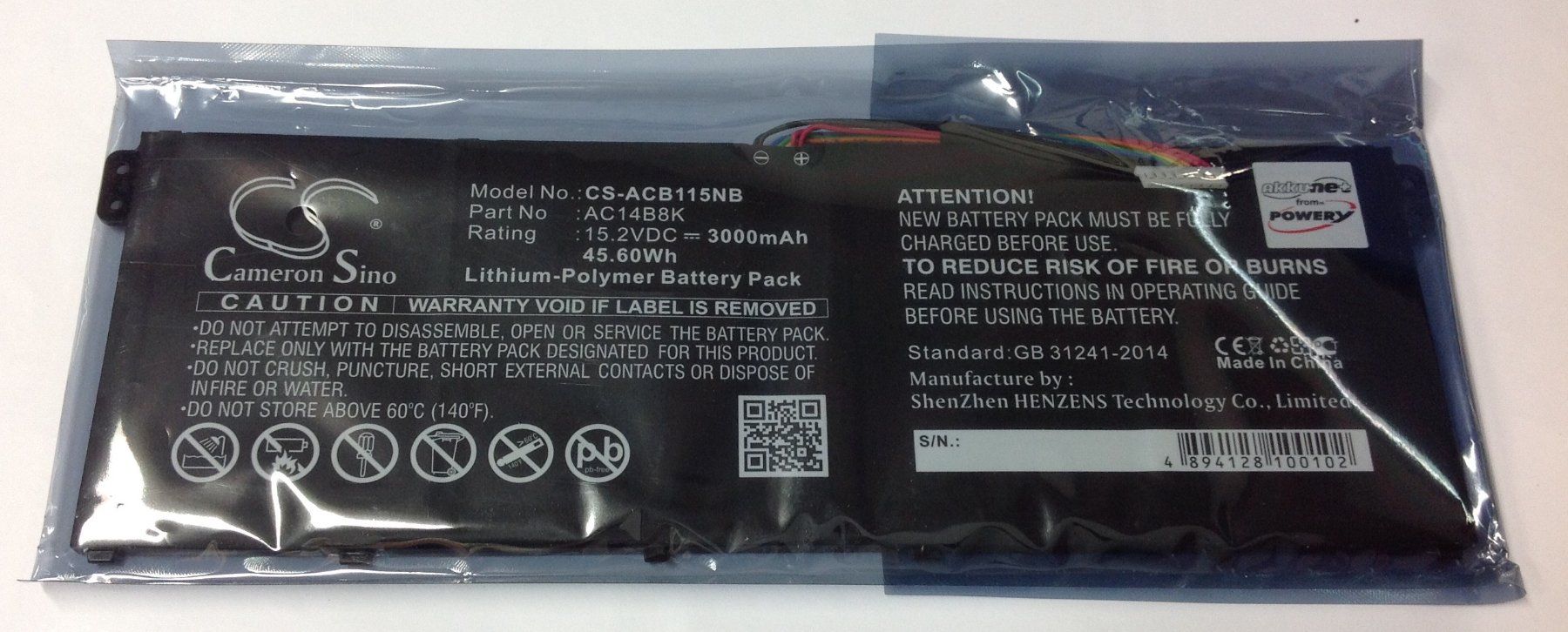 Batteries: Powery Cameron Sino CS-ACB115NB Lithium-Ploymer Battery Pack – Neuf avec emballage d'origine à Reinach AG par RiesenServicesGmbH