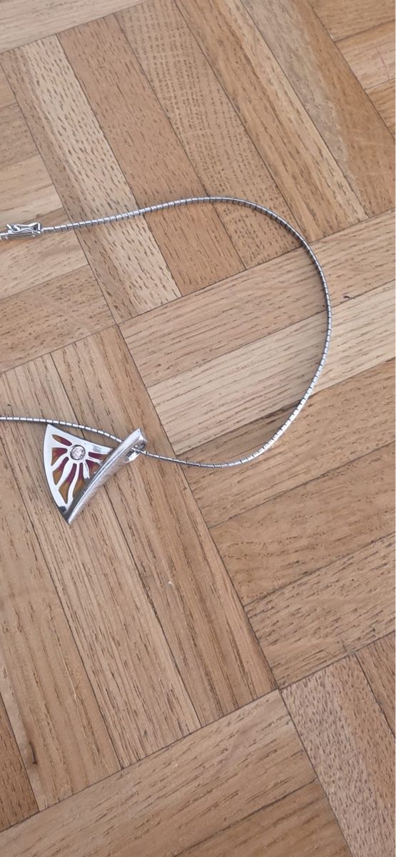 Catenine: Collier Anhänger echt Silber Emaille Stein – Usato da St. Gallen venduto da mania03 1