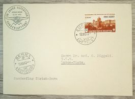 TR59 Enveloppe + Timbre Suisse 1943