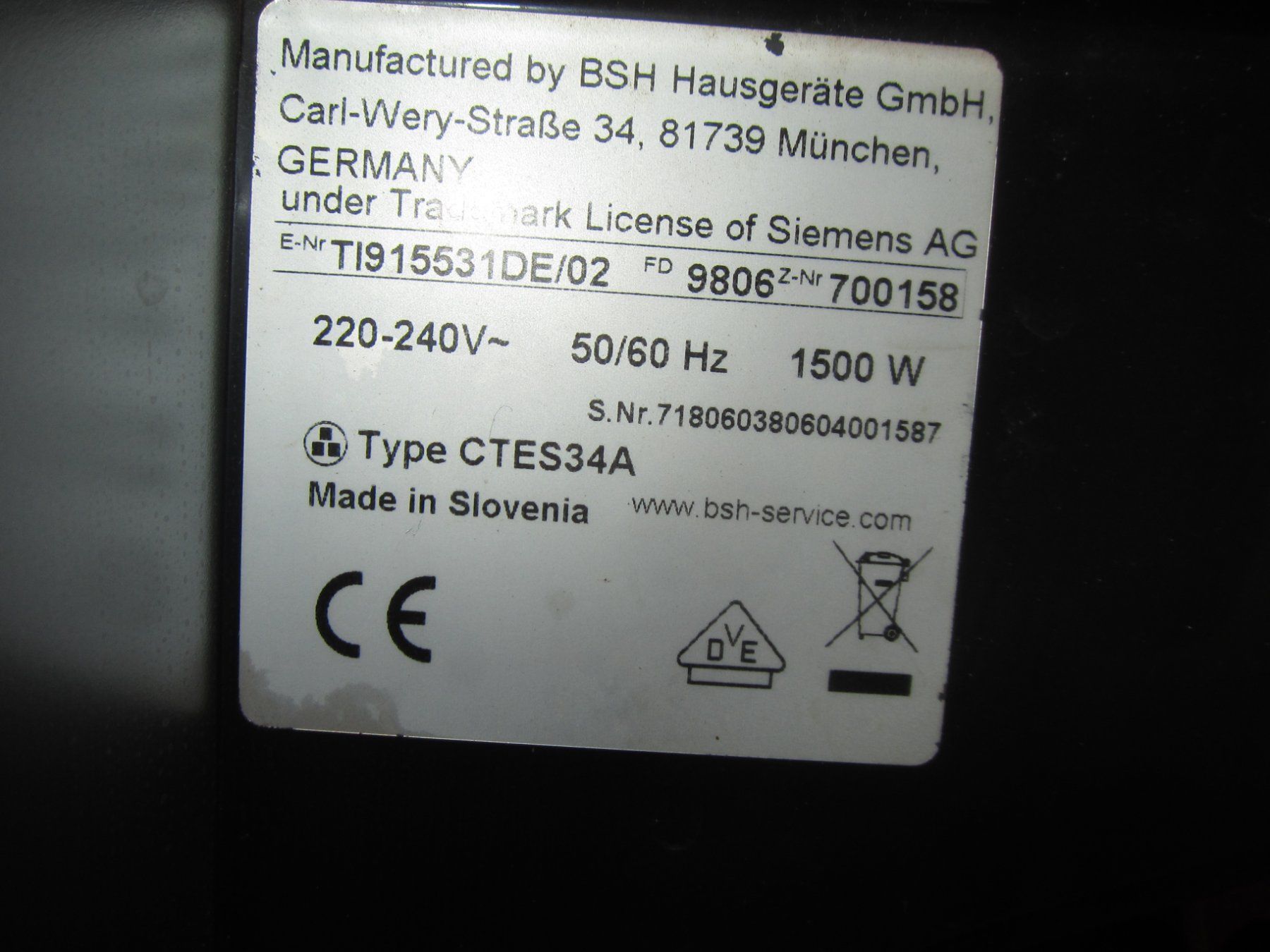 Siemens Macchine per caffè & Macchine per espresso: Siemens EQ9 S500 – Difettoso da Kilchberg ZH venduto da Cuculus1 5