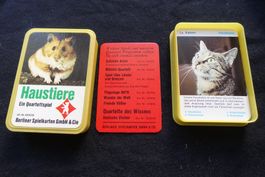BERLINER SPIELKARTEN Quartett HAUSTIERE 400019 (1969)