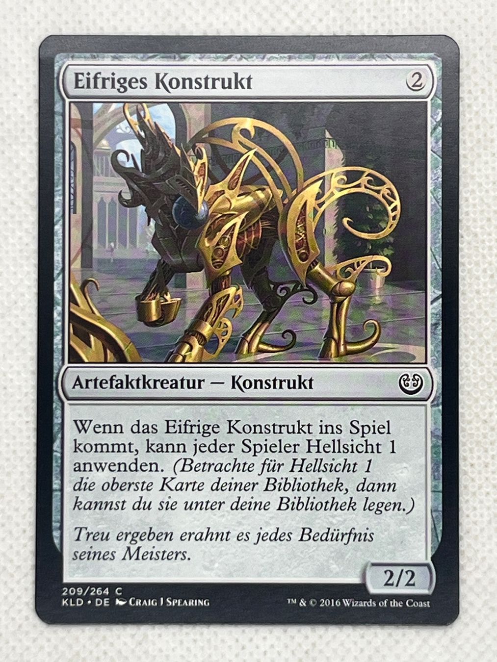 Magic The Gathering Carte collezionabili: Magic The Gathering Eifriges Konstrukt Artefaktkreatur 2/2 – Usato da Hinterkappelen venduto da Kim1992