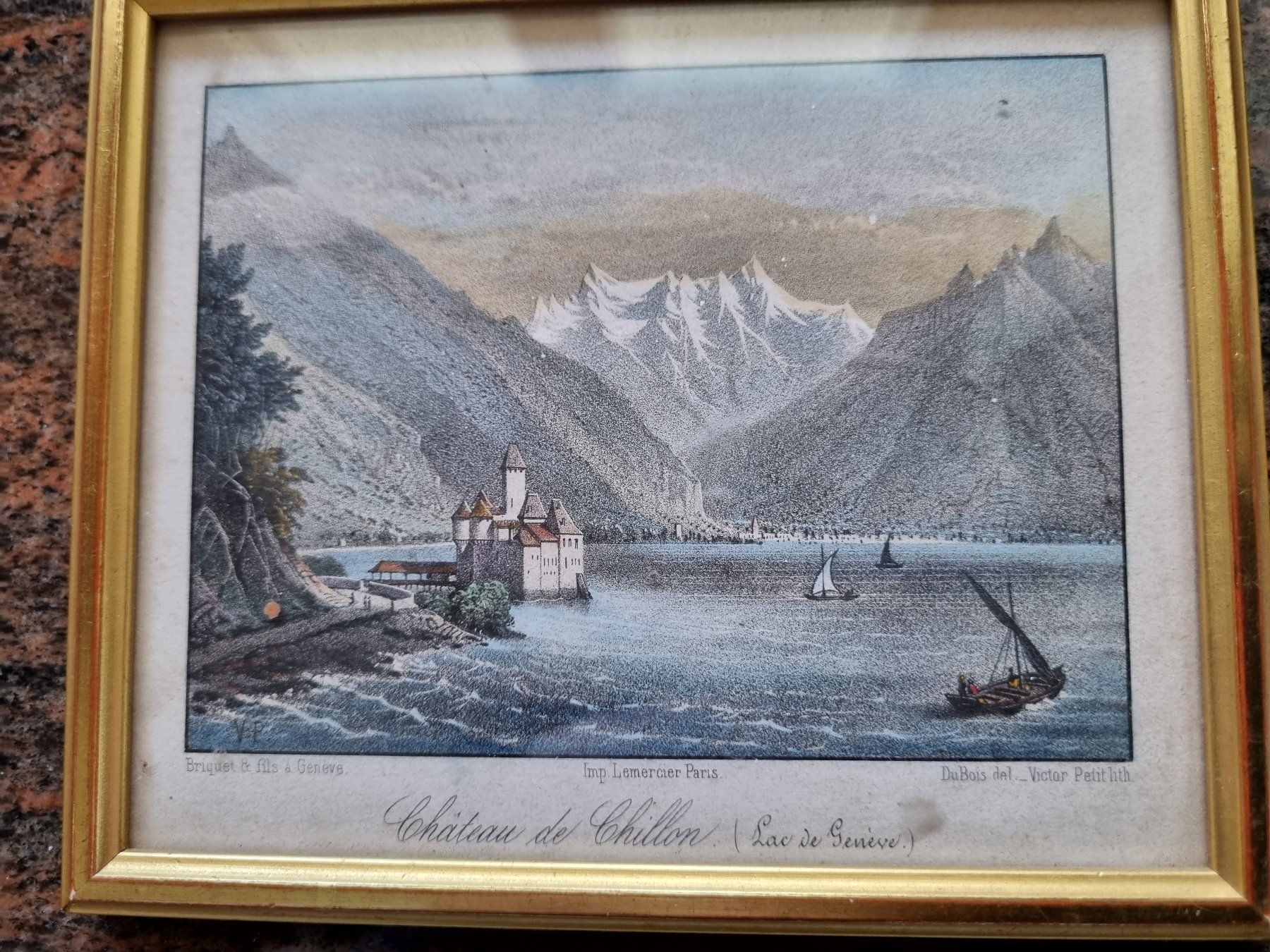 Arts picturaux & lithographies: Schloss Chillon LITHO Victor Petit – D'occasion à Trachslau par bastet06 1