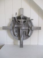 Modernes Kruzifix ALBERT WIDER 1969 Kreuz sakrale Kunst RAR!