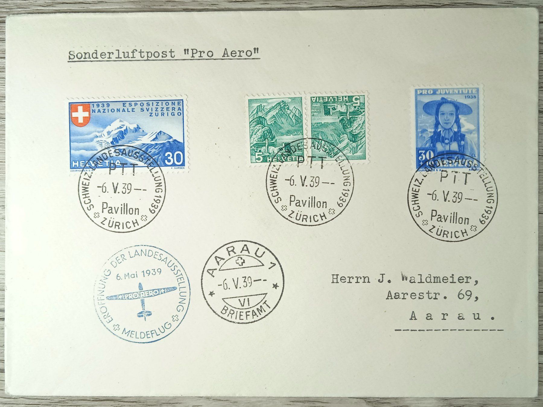 Tutti i francobolli: TR104 Enveloppe + Timbre Suisse 1939 – Usato da Cousset venduto da Patrick_Collections