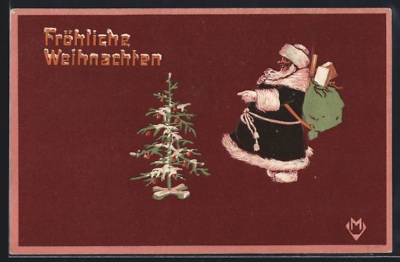 Cartes postales: Weihnachtsmann mit Geschenken an einem W – D'occasion à Berlin par bartko-reher