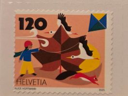 Abart Briefmarke Schweiz Helvetia 120 Rappen 2025