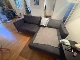 Ecksofa grau mit Schlaffunktion und Bettkasten gebraucht